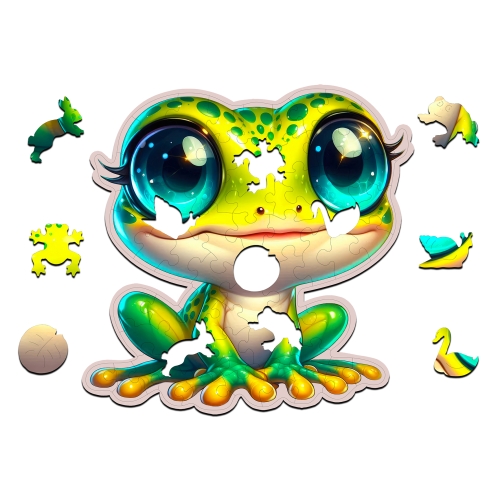 Puzzle Drewniane Żabka 61 elementów